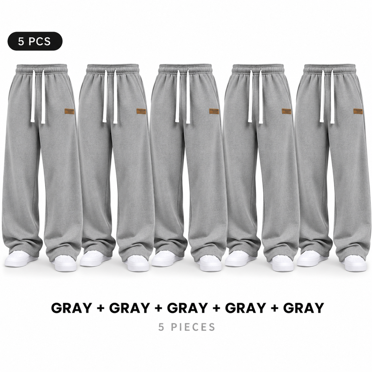 Unisex Solid-Color Drawstring Knit Joggers