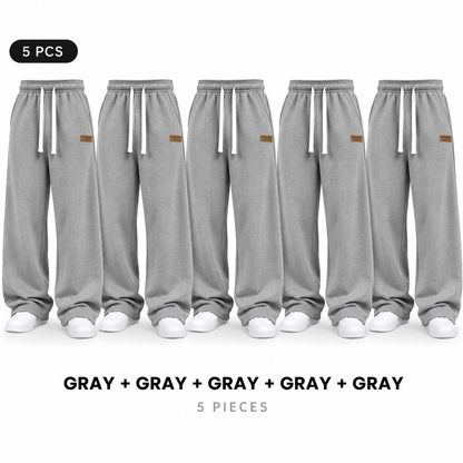 Unisex Solid-Color Drawstring Knit Joggers