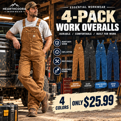 Men's 13.5 oz Cotton Denim Bib Overalls – 83294-Style Heavy-Duty Workwear with Adjustable Straps & Tool Pockets