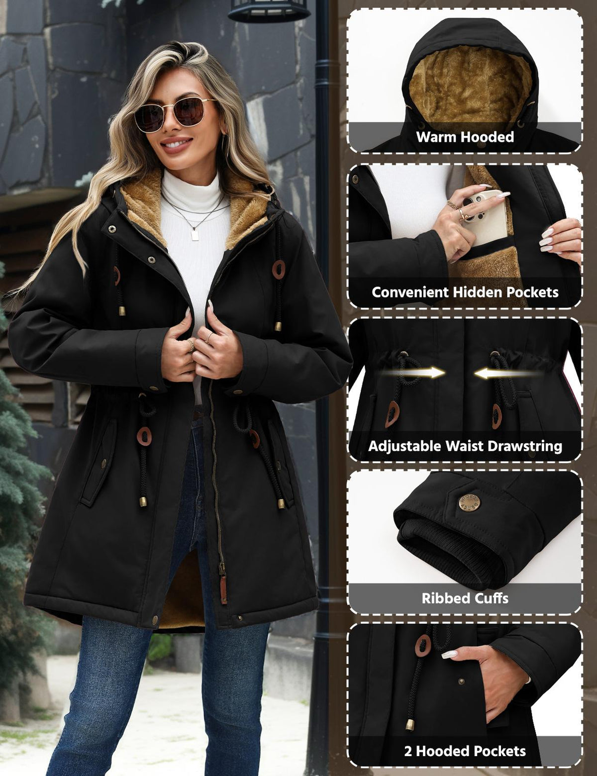 🦃 Thanksgiving Sale — Women's Fleece Parka Jacket | Warm & Hooded | Limited Time Only