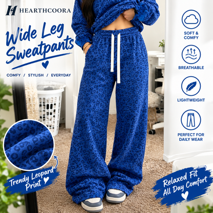 Women's Casual Leopard Print Wide Leg Sweatpants