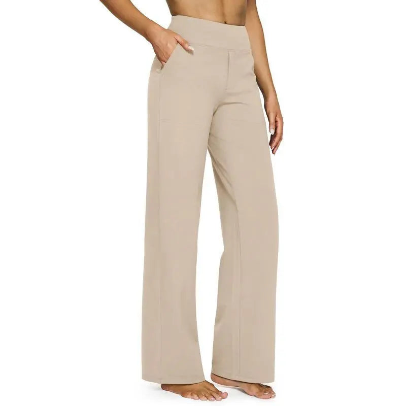 💘Women's High-Waist Stretch Wide-Leg Pants – Flattering Comfort Dress Pants with Pockets