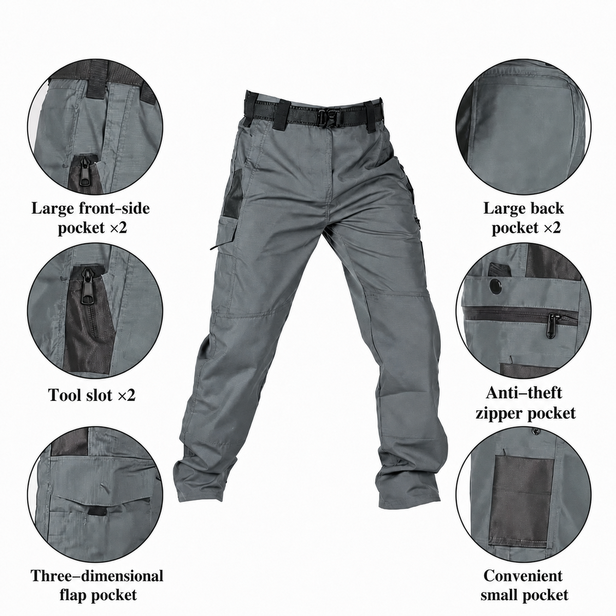 8-Pack(All colors) Men's 8-Pack Unisex 10-Pocket Heavy Duty zipper waterproof tactical Work Pants