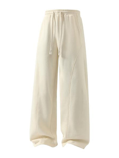 Unisex Fleece-Lined Warm Athletic Pants – Plus-Size Loose-Fit Casual Trousers with Drawstring Waist