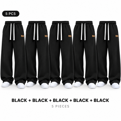 Unisex Solid-Color Drawstring Knit Joggers