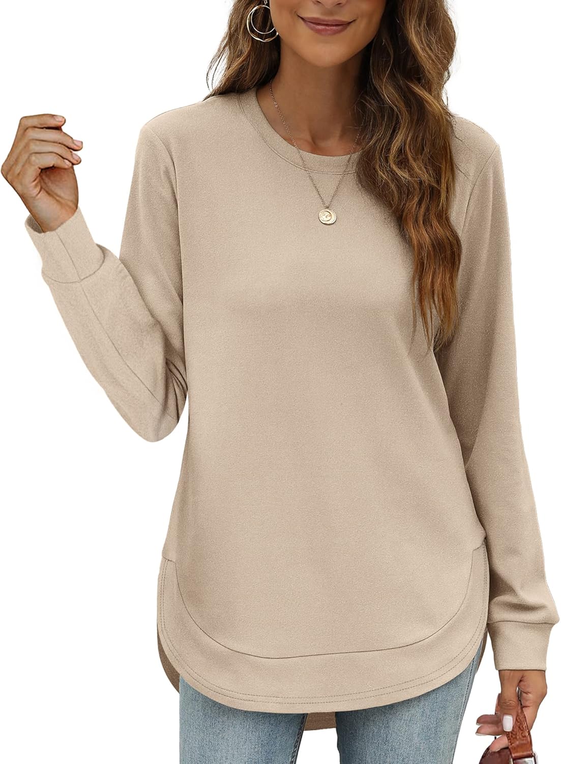 Limited time sale🔥Womens Sweatshirt Crewneck Long Sleeve Shirts Tops