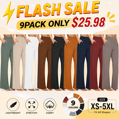 💘Women's High-Waist Stretch Wide-Leg Pants – Flattering Comfort Dress Pants with Pockets
