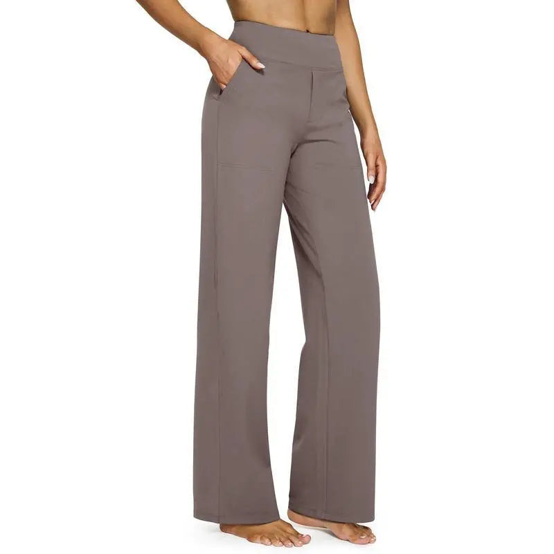 💘Women's High-Waist Stretch Wide-Leg Pants – Flattering Comfort Dress Pants with Pockets