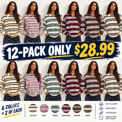 CLEARANCE SALE🔥Women's Casual Colorblock Striped Long Sleeve T-Shirt, Outdoors Wear, All Seasons