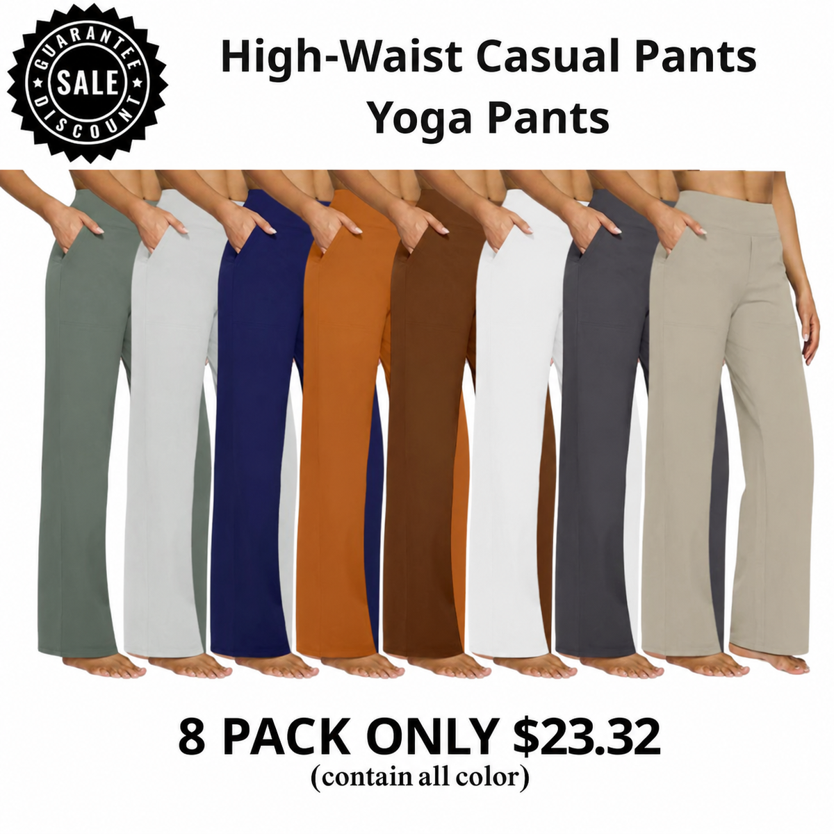 LAST DAY SALEWomen's High-Waisted Casual Wide Leg Pants with Pockets