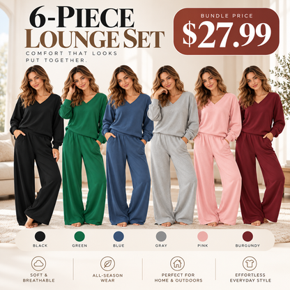 💚Cozy V Shape Lounge Set with Wide Pants