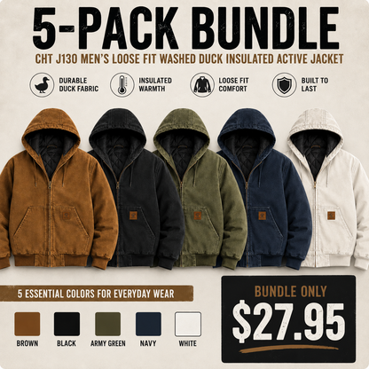 🔥Last Day Promotion!🔥CHT J130 Men's Loose Fit Washed Duck Insulated Active Jacket