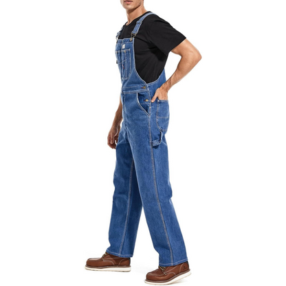 Men's 13.5 oz Cotton Denim Bib Overalls – 83294-Style Heavy-Duty Workwear with Adjustable Straps & Tool Pockets