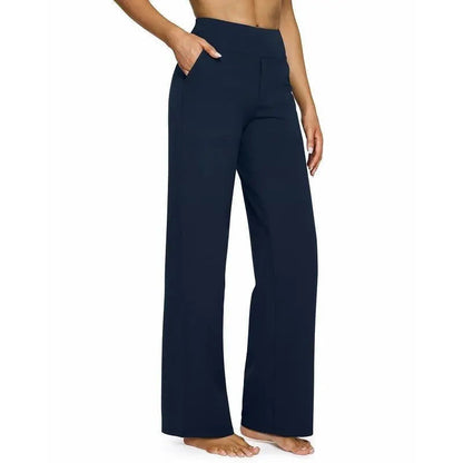 💘Women's High-Waist Stretch Wide-Leg Pants – Flattering Comfort Dress Pants with Pockets