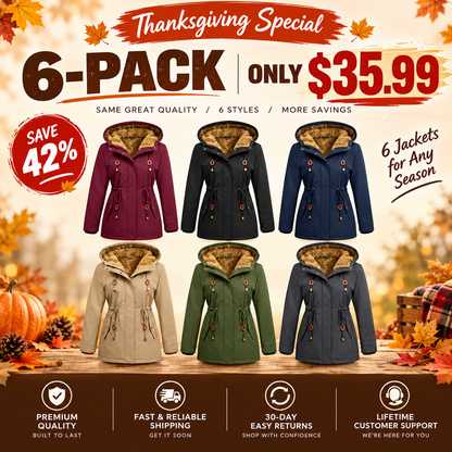 🦃 Thanksgiving Sale — Women's Fleece Parka Jacket | Warm & Hooded | Limited Time Only