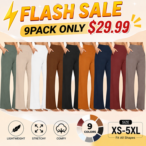 💘Women's High-Waist Wide Leg Pants – Business Casual Yoga Dress Pants with Pockets