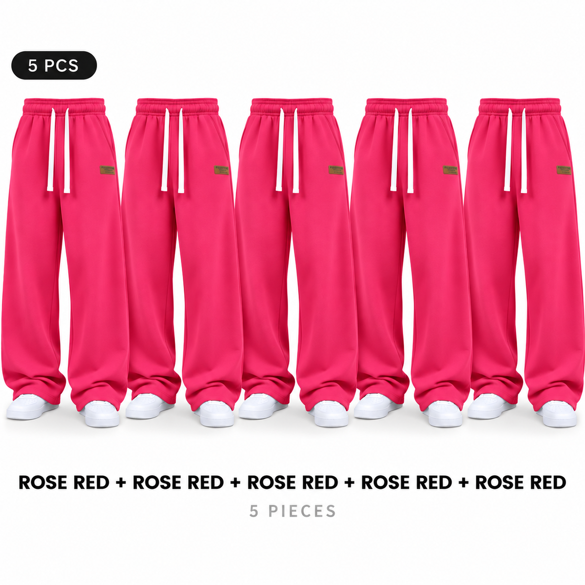 Unisex Solid-Color Drawstring Knit Joggers