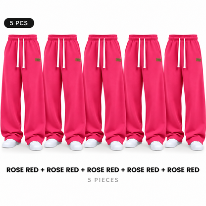 Unisex Solid-Color Drawstring Knit Joggers