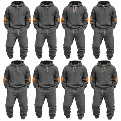 Men's Textured Knit Henley Hoodie & Jogger Two-Piece Set