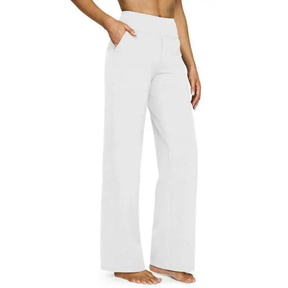 💘Women's High-Waist Stretch Wide-Leg Pants – Flattering Comfort Dress Pants with Pockets