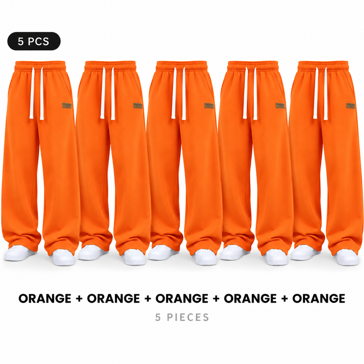 Unisex Solid-Color Drawstring Knit Joggers