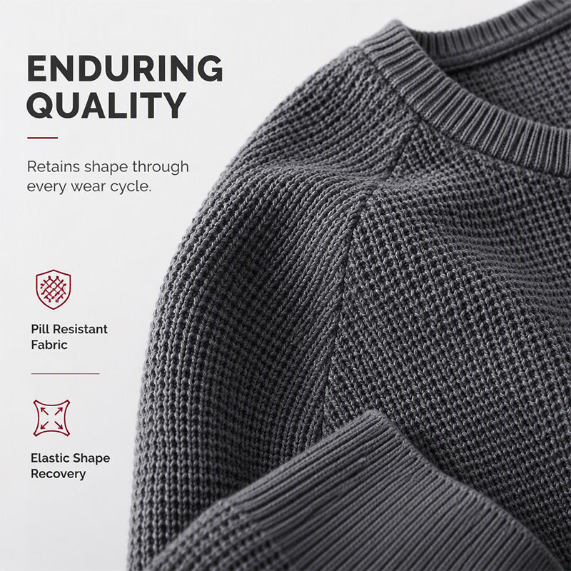 ✨Limited-Time Offer🎁Men's Crewneck Sweater Soft Casual Sweaters Classic Long Sleeve Pullover Sweaters with Ribbing Edge