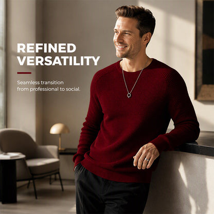 ✨Limited-Time Offer🎁Men's Crewneck Sweater Soft Casual Sweaters Classic Long Sleeve Pullover Sweaters with Ribbing Edge